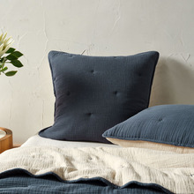 Navy Somerset Cotton Muslin European Pillowcase